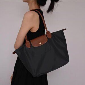 Longchamp le Pliage expandable Black Tote Bag New